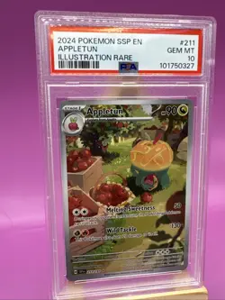 PSA 10 2024 Pokemon Ssp En-Surging Sparks 211/191 Appletun Illustration Rare - Image 1