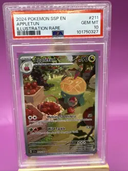 PSA 10 2024 Pokemon Ssp En-Surging Sparks 211/191 Appletun Illustration Rare - Image 4