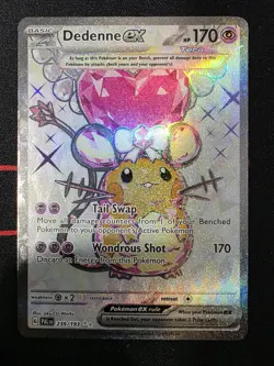 Pokemon TCG: Dedenne ex 239/193 Ultra Rare Full Art Holo Paldea Evolved NM - Image 1