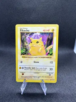 Pikachu 58/102 YELLOW CHEEKS Base Set Shadowless Vintage Pokemon WoTC 1999 LP-NM - Image 1