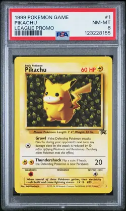 1999 Pokemon League Black Star Promo Ivy Pikachu 1 PSA 8 NEAR MINT-MINT - Image 1