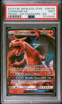 2019 POKEMON SM BLACK STAR PROMO #SM195 CHARIZARD GX PSA 9 - Image 1