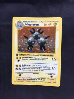Pokemon Cards: Base Set 1st Edition Rare Holo: Magneton 9/102 - Image 1