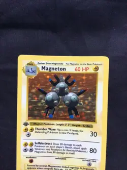 Pokemon Cards: Base Set 1st Edition Rare Holo: Magneton 9/102 - Image 2