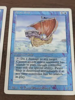 MTG Revised Set Lot 14 Blue Cards 1994 Clone, Pirate Ship, X2 Drain Power... - Image 4