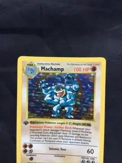 Pokemon Cards: Base Set Shadowless Rare Holo: Machamp 8/102 - Image 2