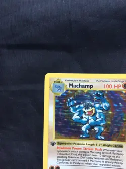 Pokemon Cards: Base Set Shadowless Rare Holo: Machamp 8/102 - Image 3