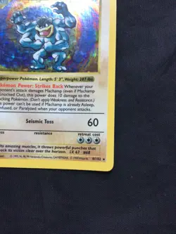 Pokemon Cards: Base Set Shadowless Rare Holo: Machamp 8/102 - Image 5