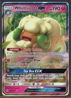 Whimsicott GX 140/214 Pokemon Unbroken Bonds Ultra Rare Holo Card Near Mint - Image 1