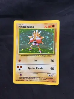 Pokemon Cards: Base Set Rare Holo: Hitmonchan 7/102 - Image 1