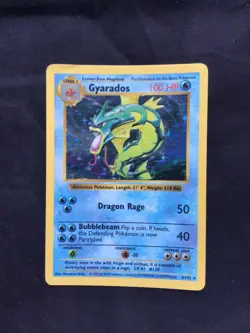 Pokemon Cards: Base Set Shadowless Rare Holo: Gyarados 6/102 - Image 1