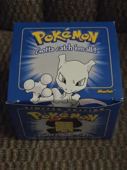 Pokemon Burger King 23k Gold Plated Trading Card Mewtwo Blue Box - Image 1