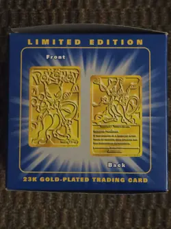 Pokemon Burger King 23k Gold Plated Trading Card Mewtwo Blue Box - Image 3