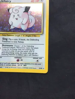 Pokemon Cards: Base Set Rare Holo: Clefairy 5/102 - Image 5