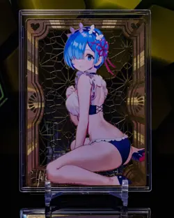 Rem Lingerie Re:Zero Goddess Story Waifu Gold Premium Metal Card Anime Rare - Image 1