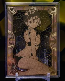 Rem Lingerie Re:Zero Goddess Story Waifu Gold Premium Metal Card Anime Rare - Image 2