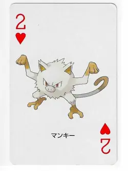 MANKEY Japanese Pokemon FIRERED Poker Playing Card 2 of Hearts Charizard Rev. - Image 1