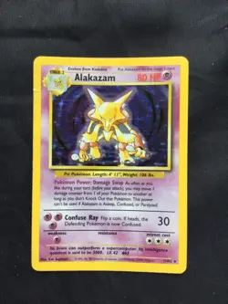 Pokemon Cards: Base Set Rare Holo: Alakazam 1/102 - Image 1