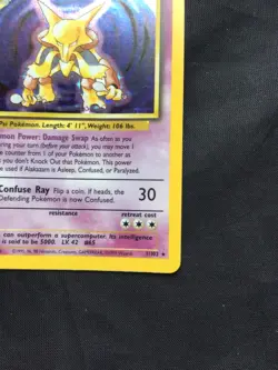 Pokemon Cards: Base Set Rare Holo: Alakazam 1/102 - Image 5