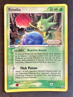 Roselia SWIRL! 42/92 2006 EX Legend Maker Set Pokemon Card TCG Reverse Holo - Mp - Image 1