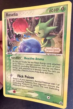 Roselia SWIRL! 42/92 2006 EX Legend Maker Set Pokemon Card TCG Reverse Holo - Mp - Image 3