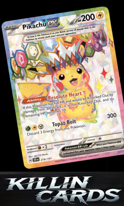 Pikachu ex - 219/191 219/191 Pokemon Ultra Rare SV08: Surging Sparks Card NM - Image 1