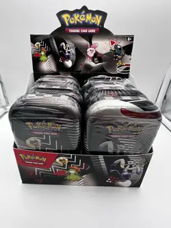 Pokemon Unova Mini Tins Black Bolt White Flare Display 8 Tins Brand New W/ Disp - Image 1