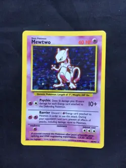Pokemon Cards: Base Set Rare Holo: Mewtwo 10/102 - Image 1