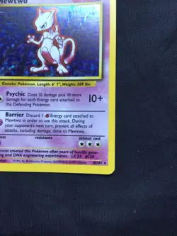 Pokemon Cards: Base Set Rare Holo: Mewtwo 10/102 - Image 5