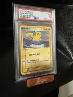 2007 Pokemon Pop Series 5 Pikachu #12 P5 Holo Inverted Back PSA 5 Misprint - Image 3