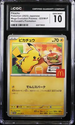 CGC 10 Pokemon Pikachu 020/m-p Mcdonald's Promotion 2025 Japanese - Image 1