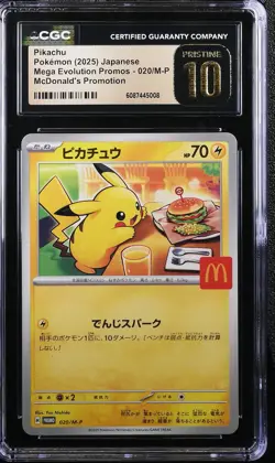 CGC 10 Pristine Pokemon Pikachu 020/m-p Mcdonald's Promotion 2025 Japanese - Image 1