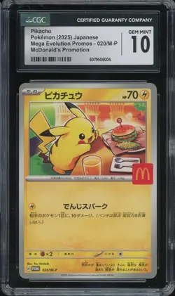 CGC 10 Pokemon Pikachu 020/M-P McDonald's Promo Japanese 2025 US SELLER - Image 1