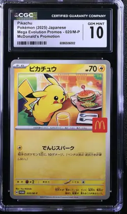 CGC 10 Pokemon Pikachu 020/m-p Mcdonald's Promotion 2025 Japanese - Image 1