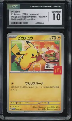 CGC 10 Pokemon Pikachu 020/M-P McDonald's Promo Japanese 2025 US SELLER - Image 1