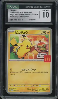 CGC 10 Pokemon Pikachu 020/M-P McDonald's Promo Japanese 2025 US SELLER - Image 1