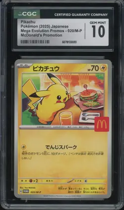 CGC 10 Pokemon Pikachu 020/M-P McDonald's Promo Japanese 2025 US SELLER - Image 1