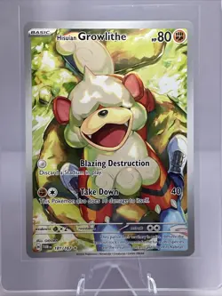 Pokemon TCG Rare Hisuian Growlithe Twilight Masquerade IR 181/167 NM - Image 1