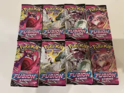8 Sword & Shield Fusion Strike Pokemon TCG Booster Packs - (Factory Sealed) - Image 1
