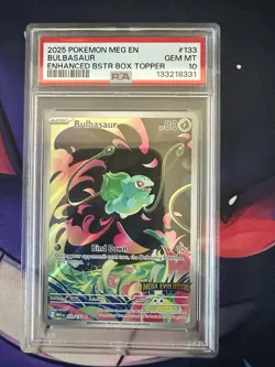 2025 Pokemon MEG EN Bulbasaur Enhanced Bstr Box Topper PSA 10 - Image 1