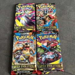 Pokemon TCG: Mega Evolution - Full Art Booster Pack Set (4) - New And Sealed - Image 1
