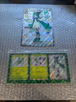 Pokemon 2024 MEOWSCARADA EX 3 Card Display Promo Cards & Jumbo Paldean Fates NM - Image 1