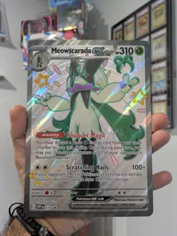 Pokemon 2024 MEOWSCARADA EX 3 Card Display Promo Cards & Jumbo Paldean Fates NM - Image 2