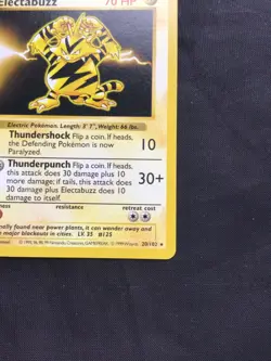 Pokemon Cards: Base Set Shadowless Rare: Electabuzz 20/102 - Image 4