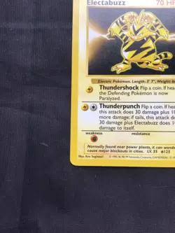 Pokemon Cards: Base Set Shadowless Rare: Electabuzz 20/102 - Image 5