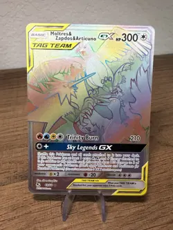 Pokemon TCG Moltres Zapdos Articuno GX Secret Rare Card 69/68 Hidden Fates NM/M - Image 1