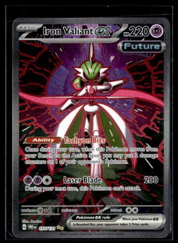 Pokemon Iron Valiant EX TCG Prismatic Evolutions Holo Card 157/131 SV - Image 1