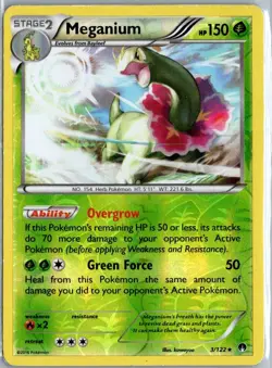 Meganium 3/122 2016 XY Breakpoint Set Pokemon Card Reverse Holo Rare - LP - Image 1