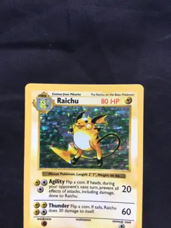 Pokemon Cards: Base Set Shadowless Rare Holo: Raichu 14/102 - Image 2