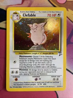 Clefable 5/130 2000 Base Set 2 Unlimited Holo WOTC Pokemon Card Vintage LP - Image 1